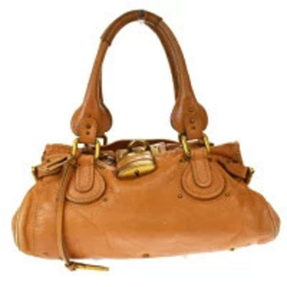 Chloe Paddington Shoulder Bag Handbag Brown Leather Padlock